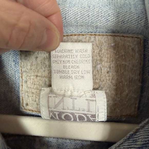 VTG Moda Int'l Denim Jean Jacket 90s Y2K Oversized Baggy Skater Street Grunge XS - Picture 13 of 15